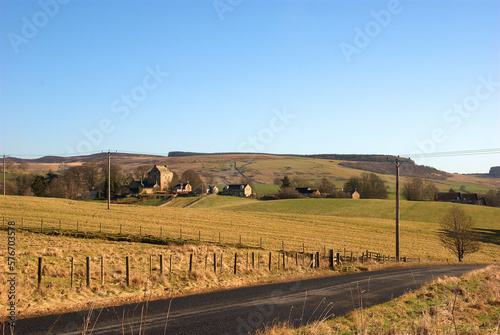 Elsdon tower and village near Rothbury in Northumberland photo