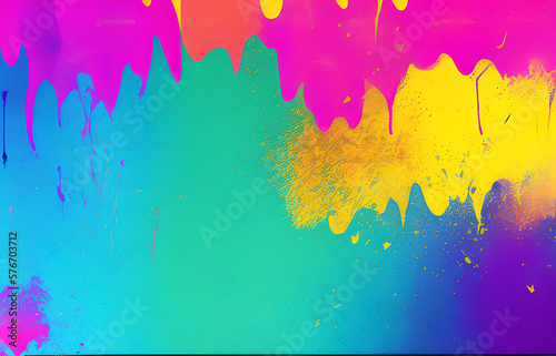 Abstract grunge art background texture with colorful paint splashes.