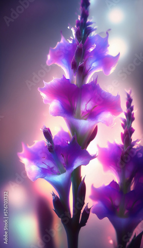 fantasy purple flowers close up