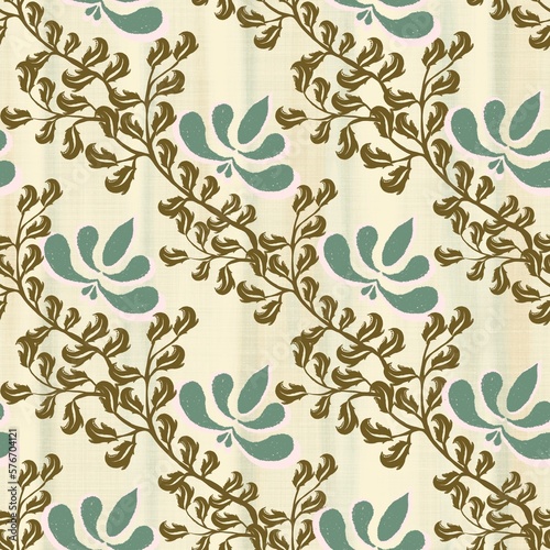 Ivy Floral Seamless Pattern Pastel Print Flowers and Leaves Hand Drawn Style on a Light Background Decorative Background for Fabric Textile Wrapping Paper Card Wallpaper Graptic Seamless Backgrounds 