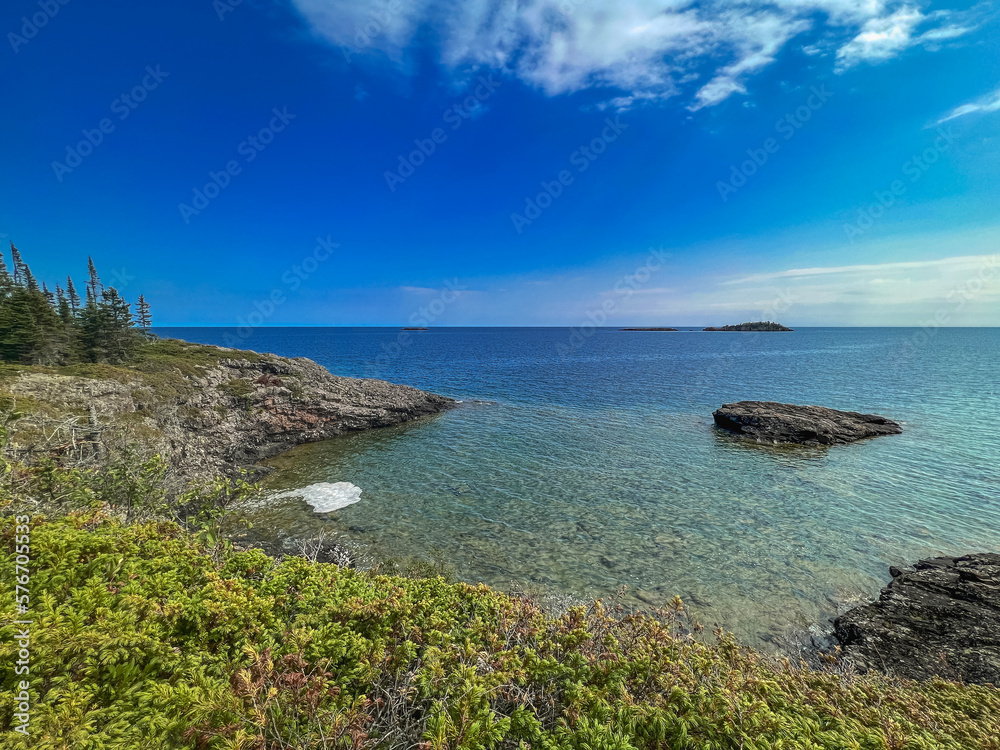Spectacular Views of Lake Superior from the Rocky Coast of Isle Royale National Park