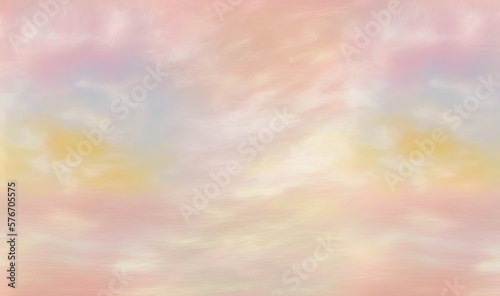  a blurry image of a pink and yellow sky with clouds. generative ai
