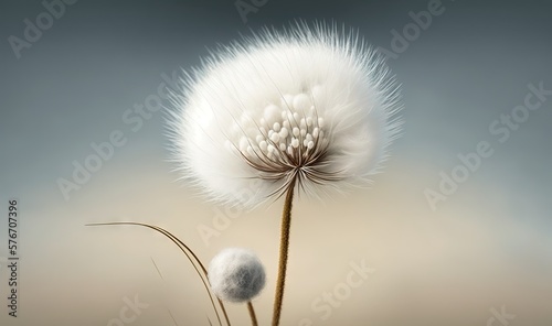  a dandelion flower with a blurry background is shown.  generative ai