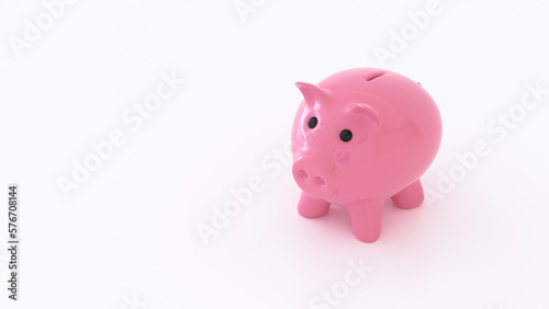 Piggy bank, isolated on white in studio bank, 3d illustration, 3d rendering