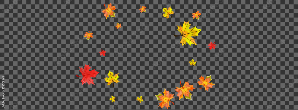 Autumnal Foliage Background Transparent Vector. Plant Collection Template. Colorful Paper Leaf. Season Leaves Design.