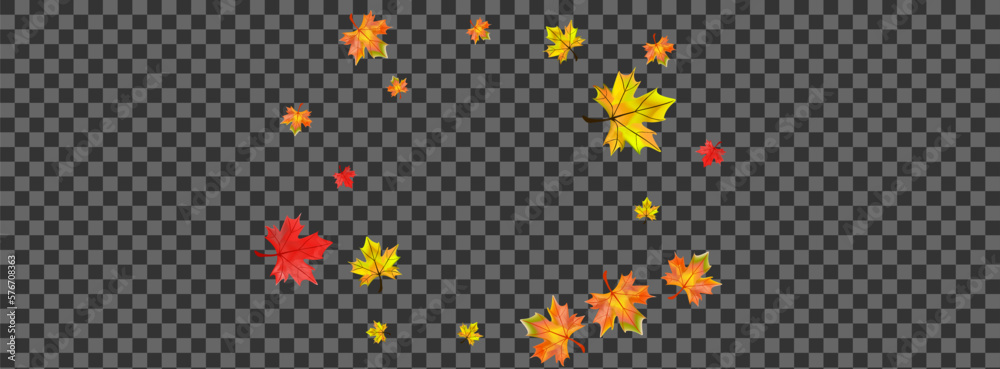 Obraz premium Autumnal Foliage Background Transparent Vector. Plant Collection Template. Colorful Paper Leaf. Season Leaves Design.