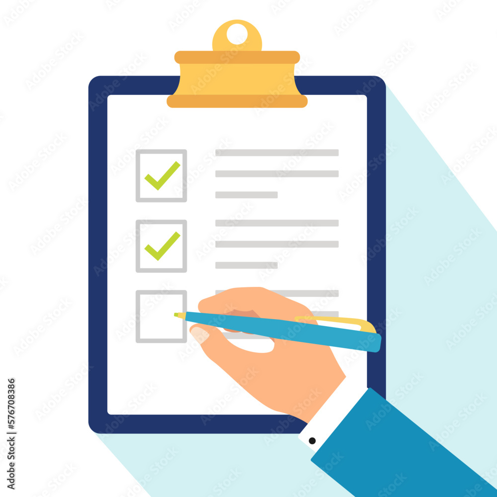 The hand signs the document with a fountain pen. Illustration The hand signs the document with a fountain pen. Illustration