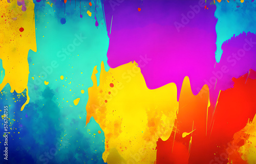 Abstract grunge art background texture with colorful paint splashes.