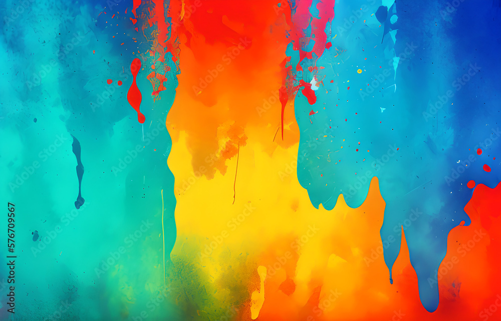 Abstract grunge art background texture with colorful paint splashes.