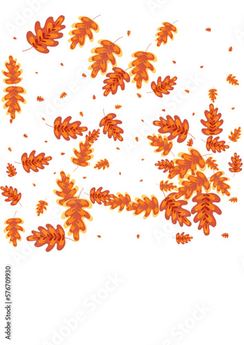 Wallpaper Mural Red Leaves Background White Vector. Plant Border Design. Orange Leaf. Object Illustration. Green Acorn Natural. Torontodigital.ca