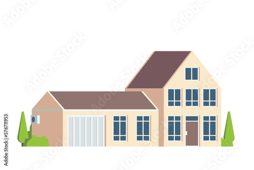 Vector element of Houses exterior buildings flat design style for city illustration