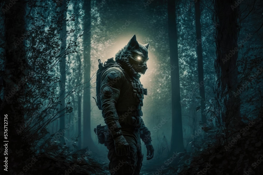 Fototapeta premium person in the woods generative ai