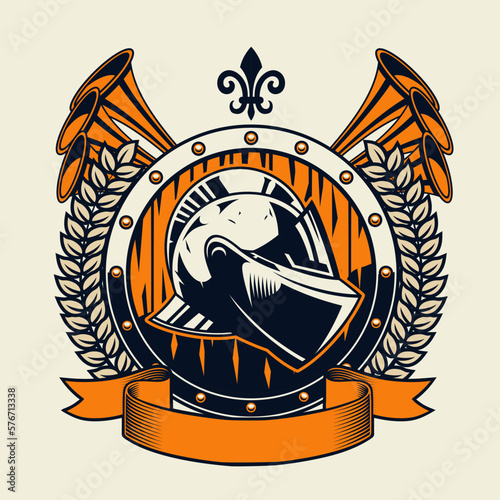 Knight Crest Vintage Design