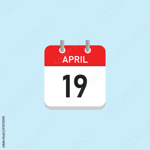 April 19 Concept Design. Vector Illustration.