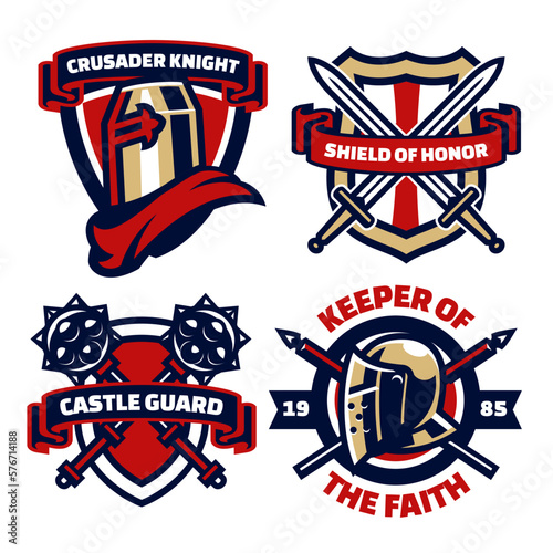 Set of Collection of Knight Crusade Medieval