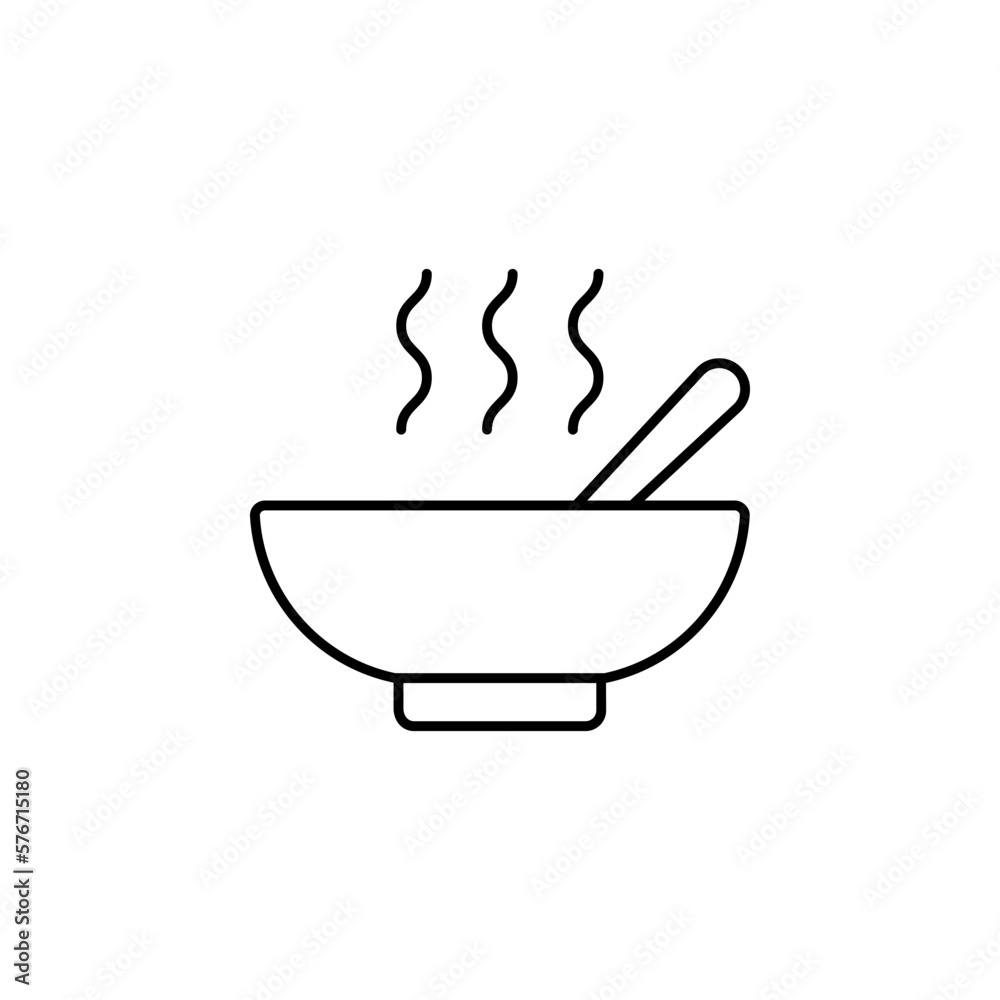 Soup icon. Simple thin line, outline of autumn icons for ui and ux, website or mobile application on white background Soup icon. Simple thin line, outline of autumn icons for ui and ux, website or mobile application on white background