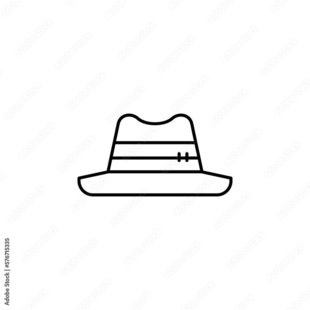 Hat icon. Simple thin line, outline vector of autumn icons for ui and ux, website or mobile application on white background Hat icon. Simple thin line, outline vector of autumn icons for ui and ux, website or mobile application on white background