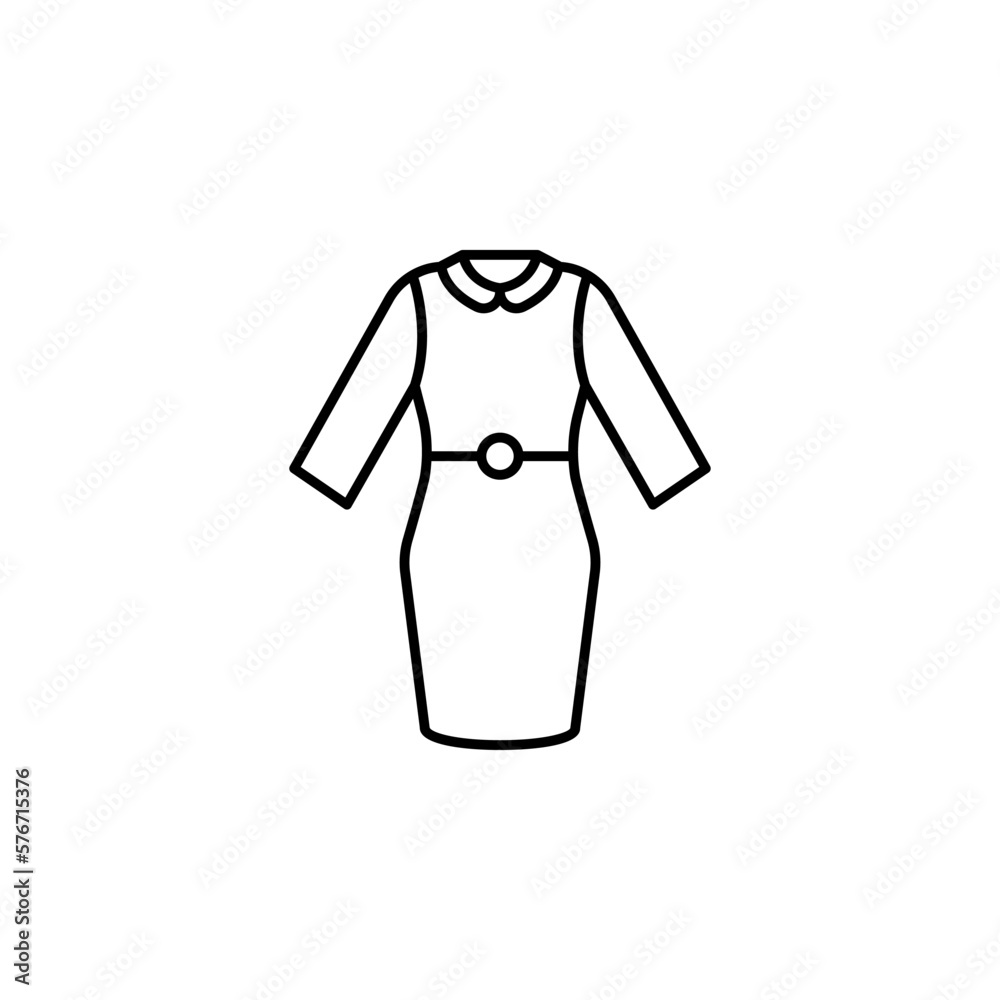 Dress icon. Simple thin line, outline vector of autumn icons for ui and ux, website or mobile application on white background Dress icon. Simple thin line, outline vector of autumn icons for ui and ux, website or mobile application on white background