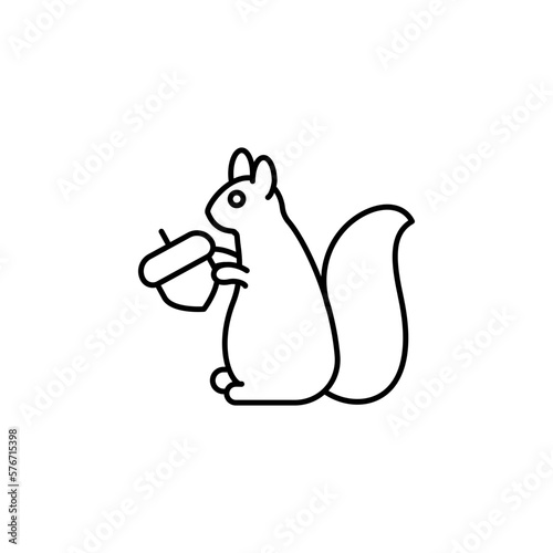 Squirrel icon. Simple thin line  outline of autumn icons for ui and ux  website or mobile application on white background