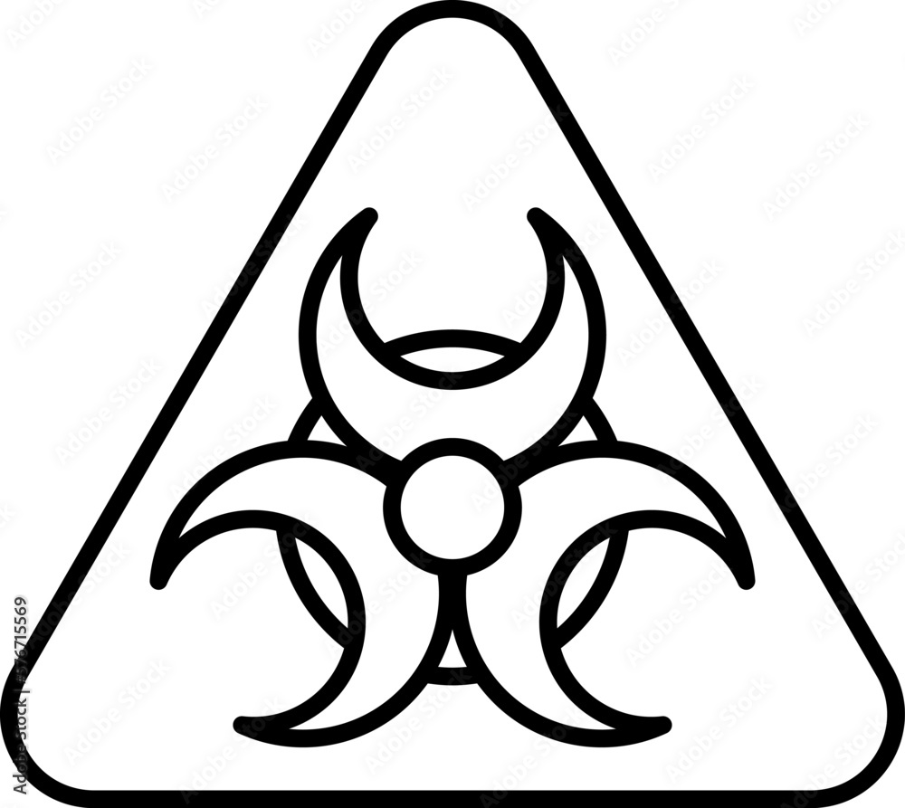 hazard, biological icon. Simple thin line, outline vector of Biology icons for UI and UX, website or mobile application on white background hazard, biological icon. Simple thin line, outline vector of Biology icons for UI and UX, website or mobile application on white background