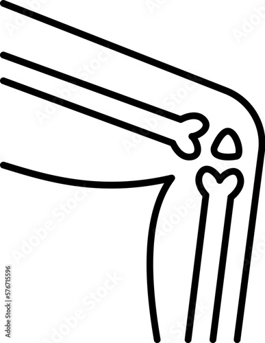knee, leg, bone vector icon