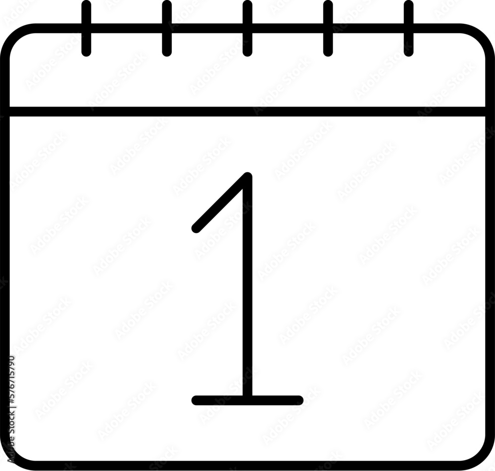 Calendar, 1 icon. Simple thin line, outline vector of calendar icons for ui and ux, website or mobile application on white background Calendar, 1 icon. Simple thin line, outline vector of calendar icons for ui and ux, website or mobile application on white background