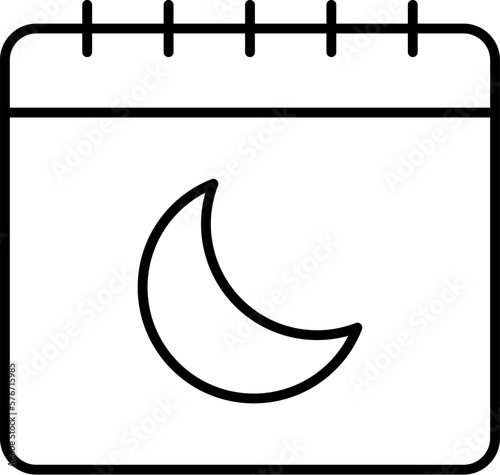 Calendar, moon vector icon