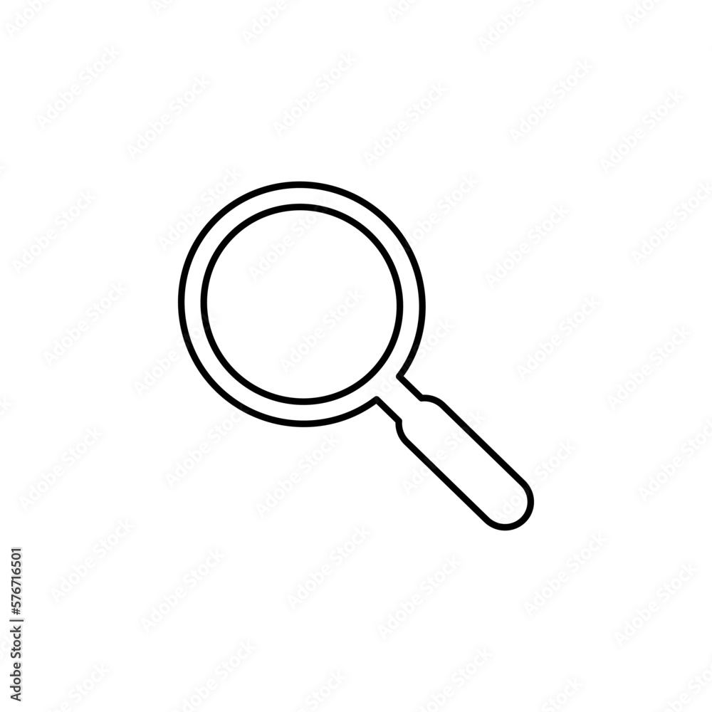 magnifying glass outline icon. Simple vector for UI and UX, website or mobile application on white background magnifying glass outline icon. Simple vector for UI and UX, website or mobile application on white background