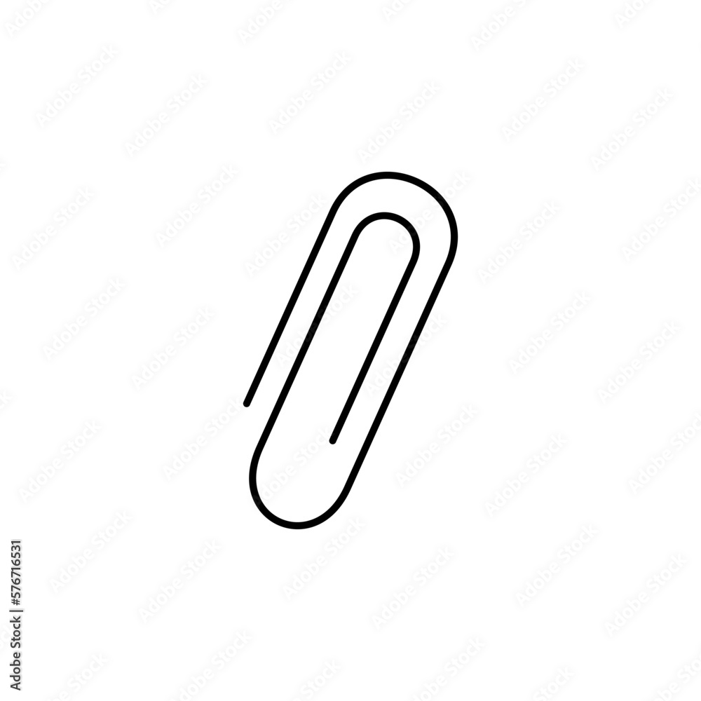 paper clip outline icon. Simple vector for UI and UX, website or mobile application on white background paper clip outline icon. Simple vector for UI and UX, website or mobile application on white background