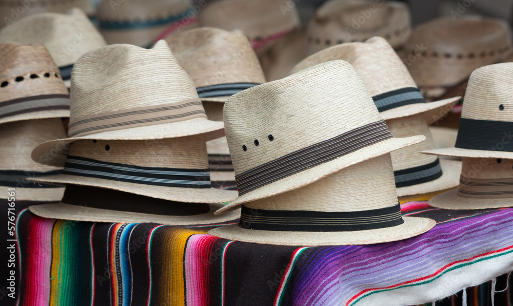 hats for sale at the market
