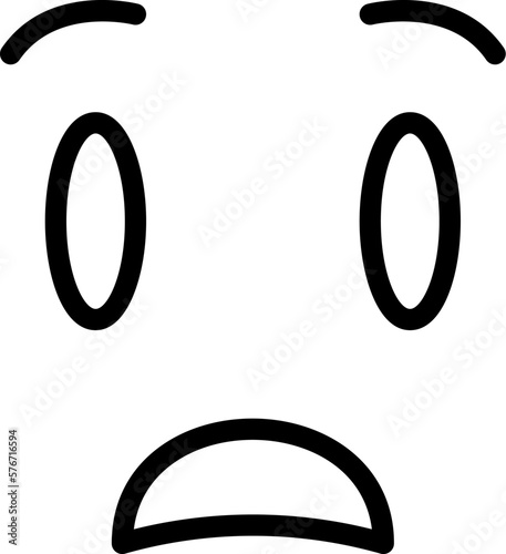 anguished, face vector icon