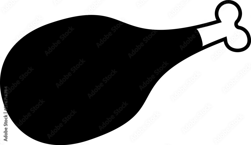 meat, chicken, leg icon. Simple glyph vector element of Food icons set for UI and UX, website or mobile application on white background meat, chicken, leg icon. Simple glyph vector element of Food icons set for UI and UX, website or mobile application on white background