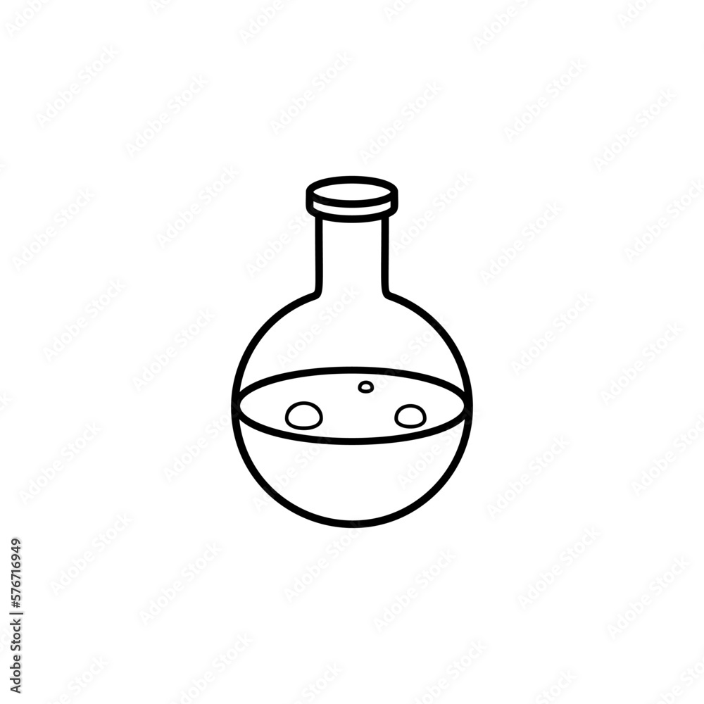 Flask with liquid icon. Simple outline vector of halloween for UI and UX, website or mobile application on white background Flask with liquid icon. Simple outline vector of halloween for UI and UX, website or mobile application on white background