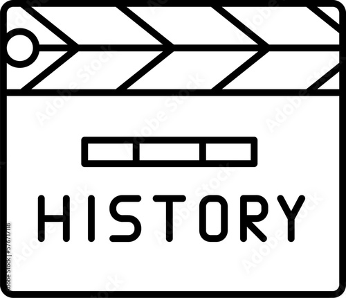 History, documentary icon. Simple thin line, outline vector of History icons for UI and UX, website or mobile application on white background