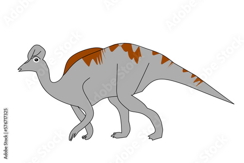 Cute Corythosaurus With White Background. Vector illustration © Rahmad