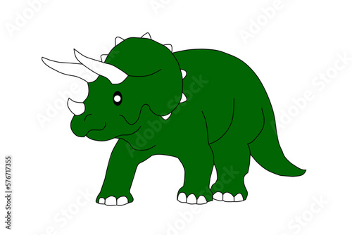Cute Triceratops With White Background. Vector illustration © Rahmad