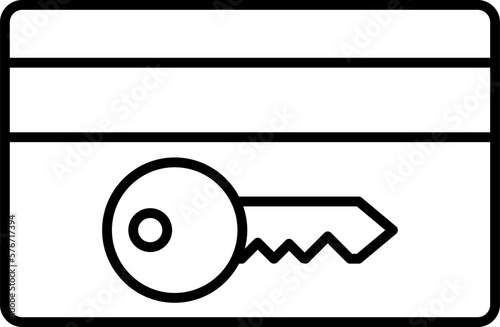 key, card vector icon