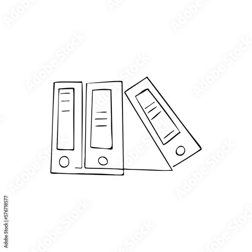 file folders sketch vector illustration on a transparent background