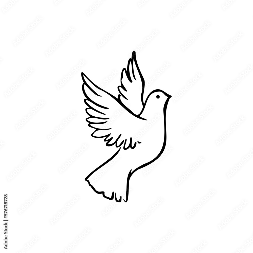 Fototapeta premium pigeon sketch vector illustration on a transparent background