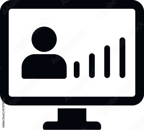analysis presentation, business, online, training vector icon
