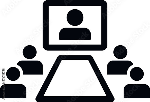 conference, employee, online icon. Simple glyph, flat vector of Online traning icons for UI and UX, website or mobile application on white background