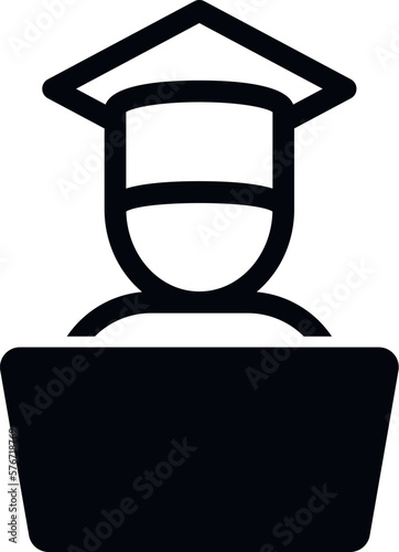 laptop, education, online training icon. Simple glyph, flat vector of Online traning icons for UI and UX, website or mobile application on white background