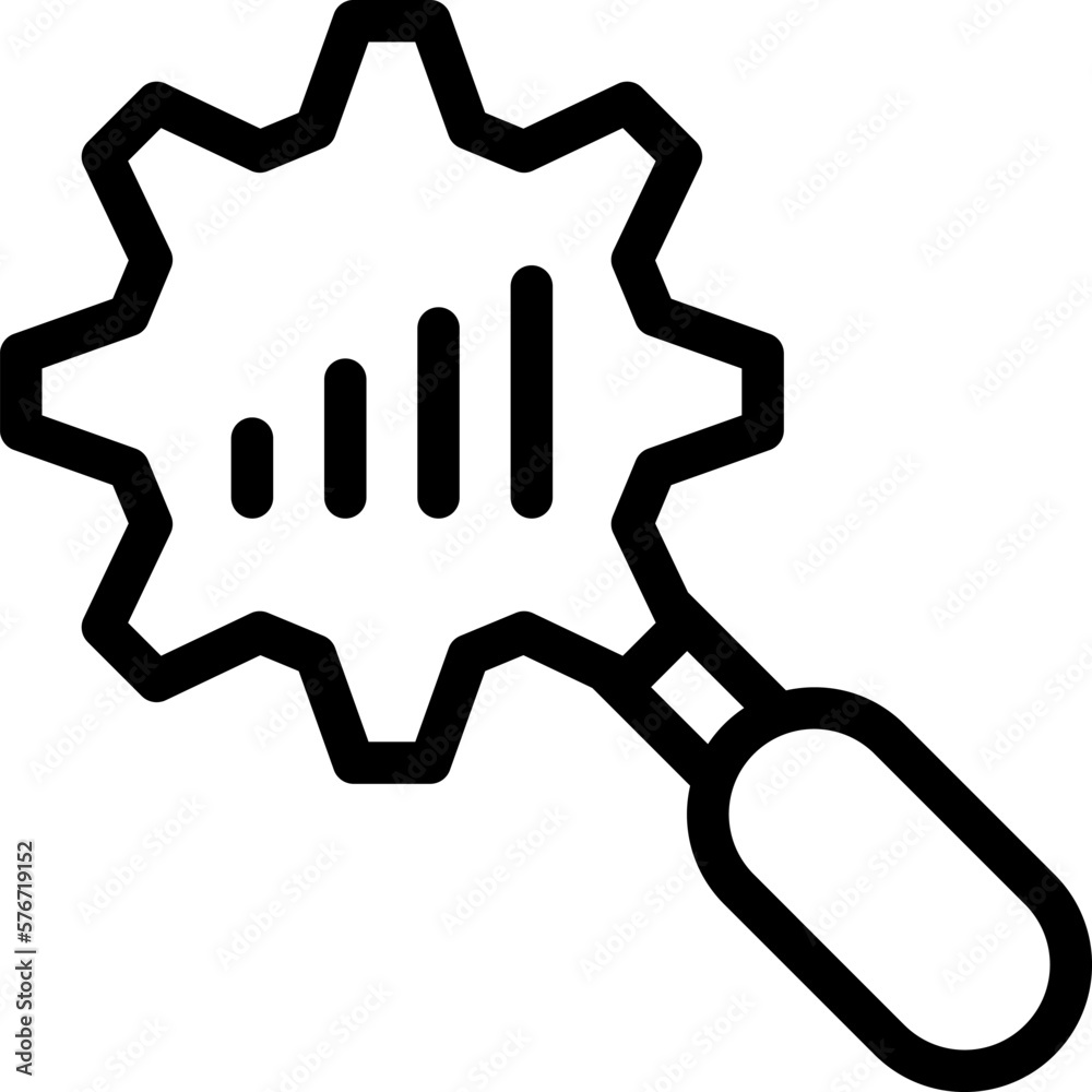 analystics, setting, magnifier vector icon analystics, setting, magnifier vector icon