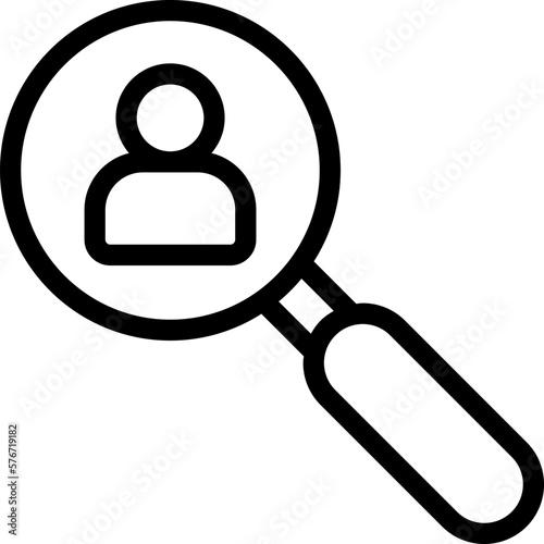 search, workers icon. Simple thin line, outline vector of Project Management icons for UI and UX, website or mobile application on white background photo