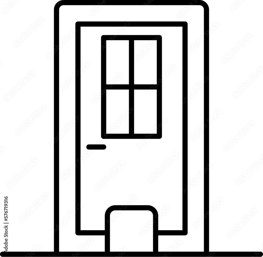 door icon. Simple thin line, outline vector of Real Estate icons for UI and UX, website or mobile application on white background door icon. Simple thin line, outline vector of Real Estate icons for UI and UX, website or mobile application on white background