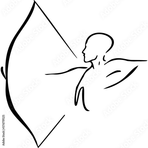 Man pulls a bow titivu sketch vector illustration hand draw
