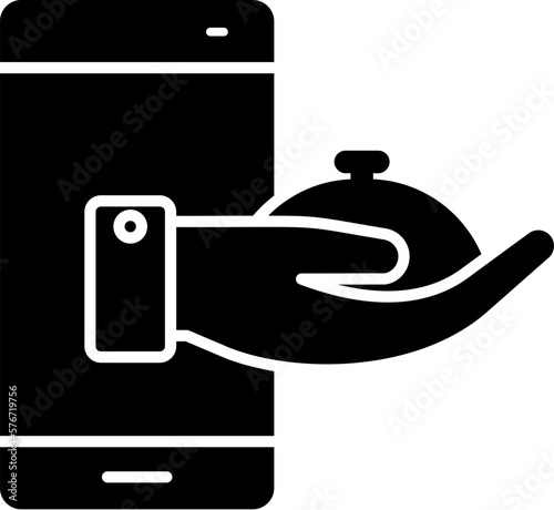 smartphone, phone, online, order, food vector icon photo