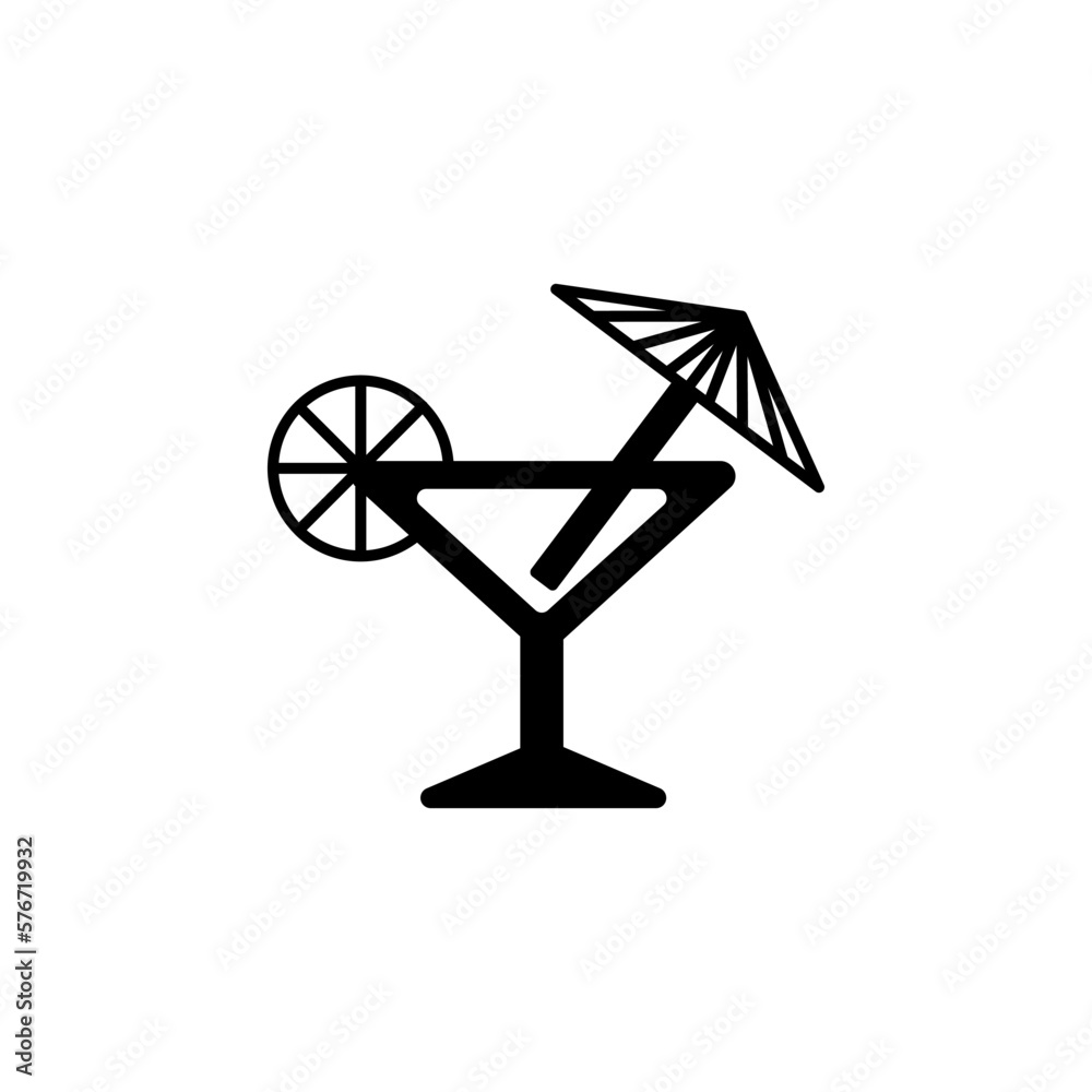 Cocktail glyph icon. Simple vector for UI and UX, website or mobile application on white background Cocktail glyph icon. Simple vector for UI and UX, website or mobile application on white background