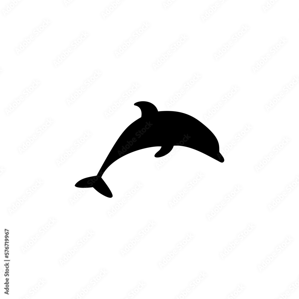 Dolphin glyph vector icon Dolphin glyph vector icon
