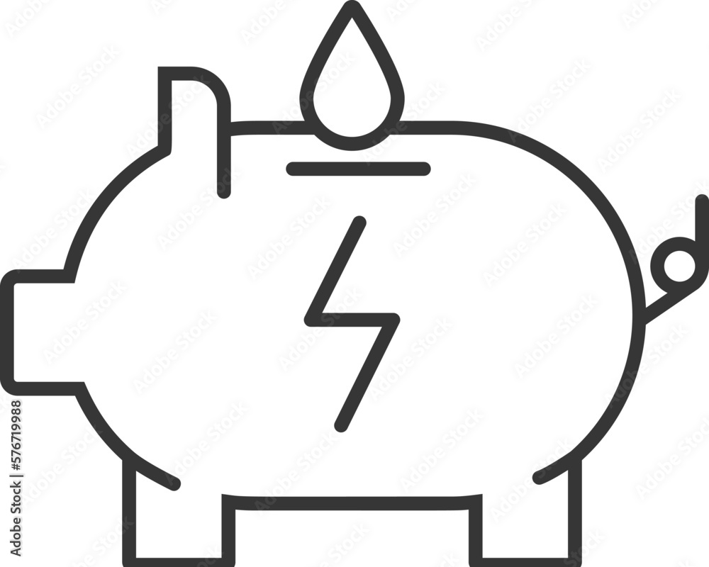 Piggy energy icon. Simple outline vector of Sustainable Energy set icons for UI and UX, website or mobile application on white background